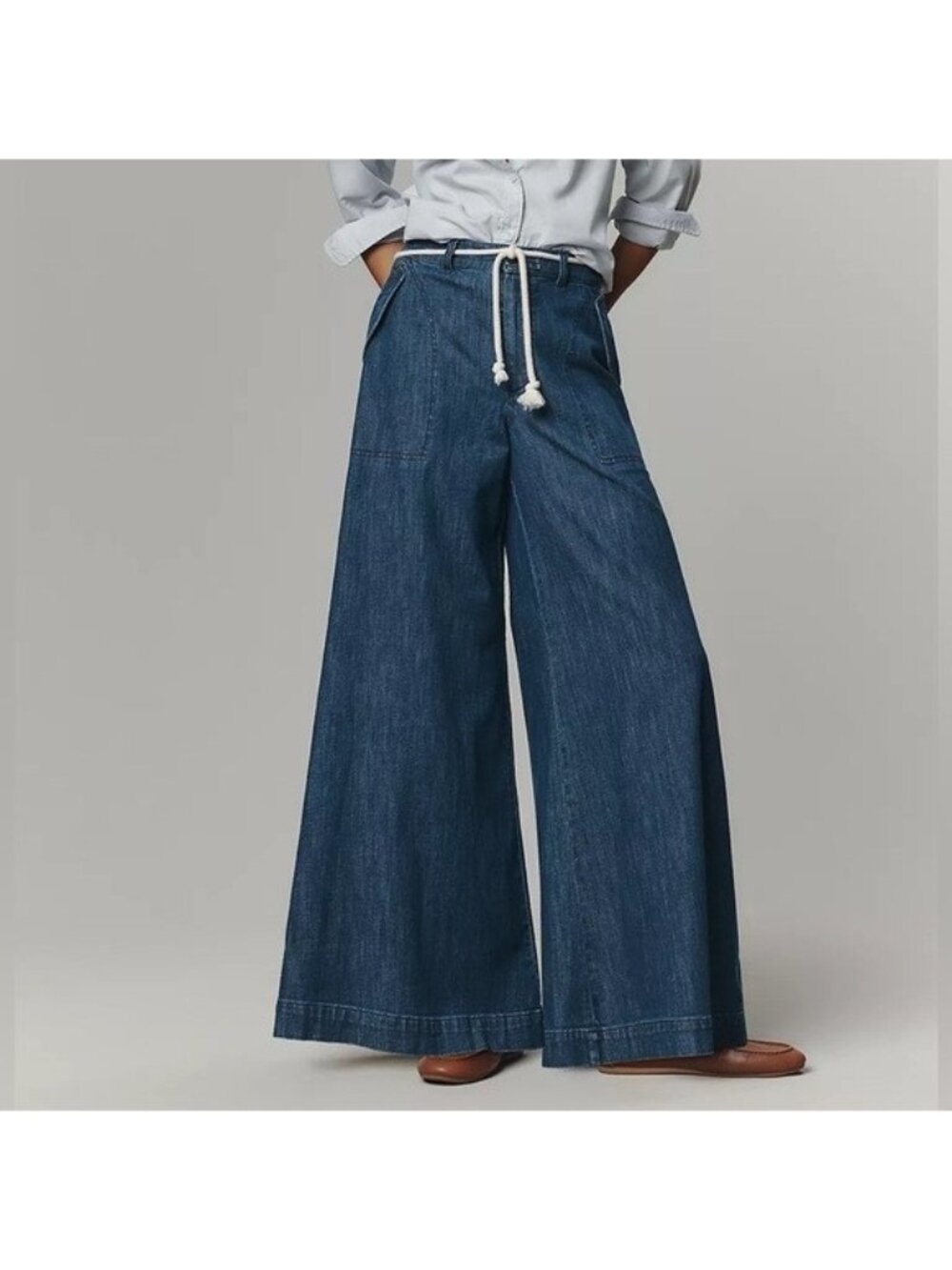 NWT Size 27 - Pilcro 99% Cotton High-Rise Wide-Leg Jeans (NWT US$ 158)